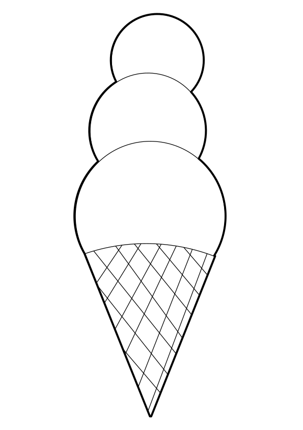 アイスクリーム３の簡単な塗り絵です
