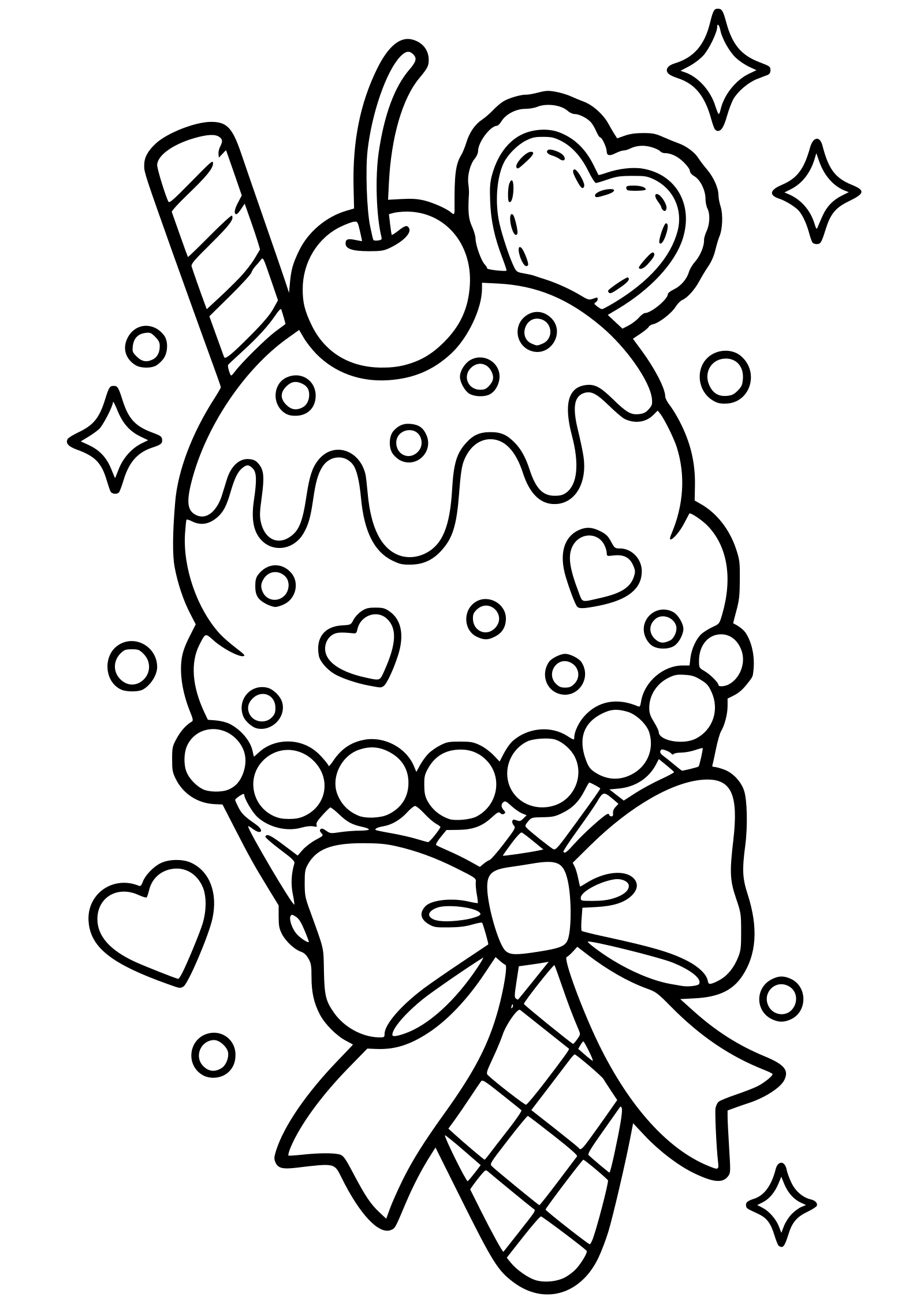 アイスクリーム６のスイーツの塗り絵です