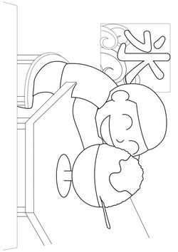 Boy eating shaved ice free coloring pages for kids
