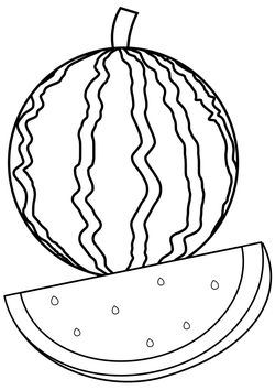 Water melon free coloring pages for kids