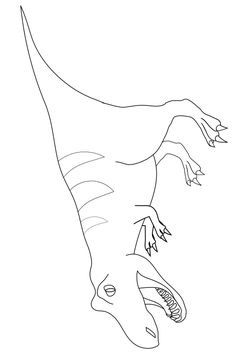 ティラノサウルスの無料塗り絵です