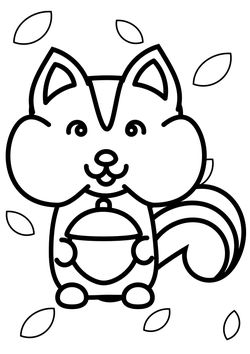 Squirrel coloring pages for kindergarten and preschool kids activity free