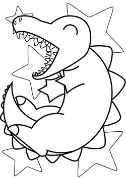 Dinosaur character 1 coloring pages for kindergarten and preschool kids activity free