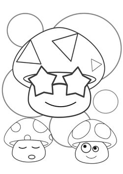 Mushroom family 2 free coloring pages for kids
