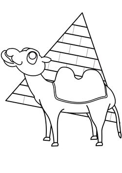 Camels and pyramids free coloring pages for kids