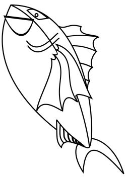 Tuna free coloring pages for kids