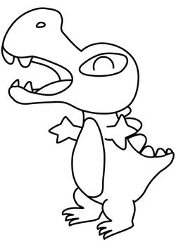 Dinosaur Character2 free coloring pages for kids