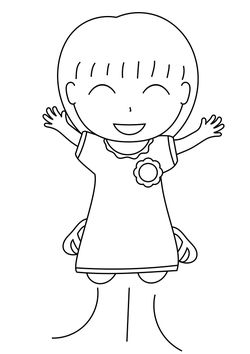 Jumping Girl3 free coloring pages for kids
