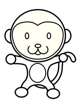 Monkey free coloring pages for kids
