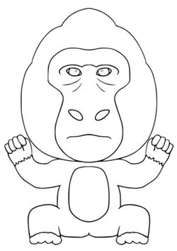 Gorilla free coloring pages for kids