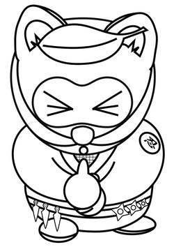 Tanuki Ninja free coloring pages for kids
