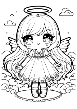 Angel Girl 7 free coloring pages for kids