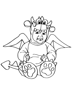 Baby Dragon free coloring pages for kids