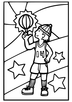 Basketball free coloring pages for kids