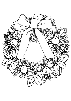 Christmas wreath2 free coloring pages for kids