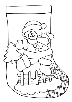 Christmas Socks1 free coloring pages for kids