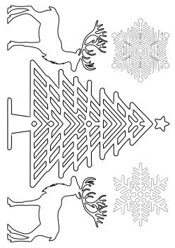 Christmas Tree 11 free coloring pages for kids