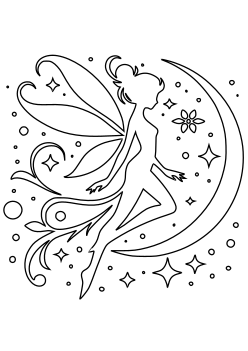 Fairy 4 free coloring pages for kids