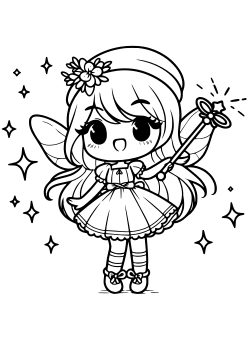 Fairy Girl 12 free coloring pages for kids