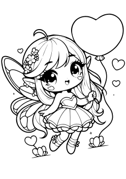 Fairy Girl 7 free coloring pages for kids
