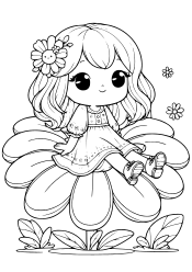Flower Girl free coloring pages for kids