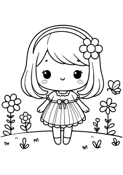 Girl 7 free coloring pages for kids