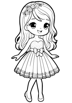 Girl 10 coloring pages for kindergarten and preschool kids activity free