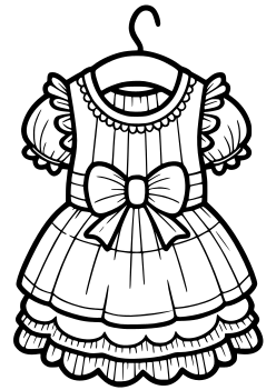 Girls dress 3 free coloring pages for kids