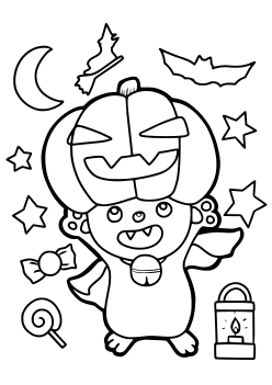 Halloween Cat free coloring pages for kids
