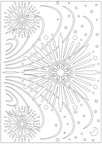 Firework 8 free coloring pages for kids
