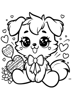 Heart Dog free coloring pages for kids