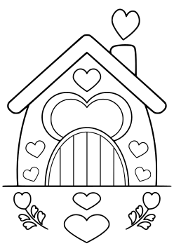 Heart House free coloring pages for kids