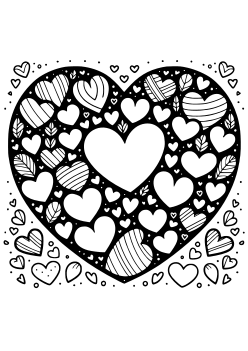 Heart 24 free coloring pages for kids