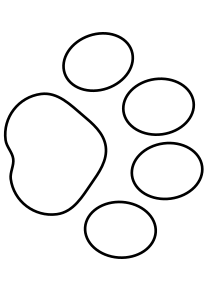 Dog Footprint free coloring pages for kids