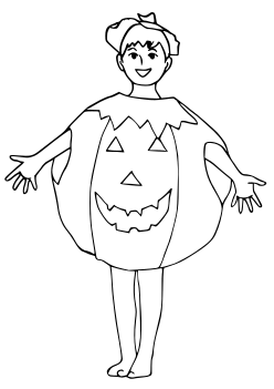 Pumpkin kid free coloring pages for kids