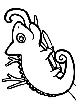 Chameleon free coloring pages for kids