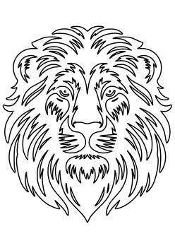 Lion Face free coloring pages for kids
