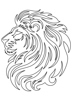 Lion Face 2 free coloring pages for kids