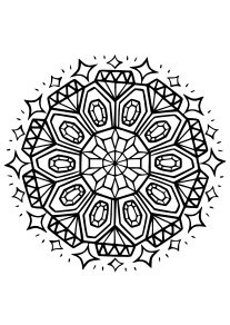 Mandala 45 Jewels free coloring pages for kids
