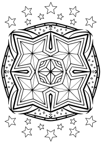 Mandala48 Star coloring pages for kindergarten and preschool kids activity free