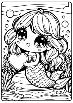Mermaid 13 free coloring pages for kids