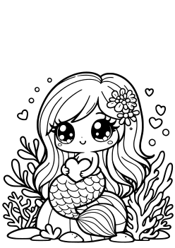 Mermaid 14 free coloring pages for kids