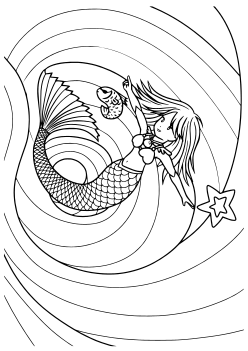 Mermaid3 free coloring pages for kids