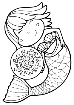 Mermaid 5 free coloring pages for kids