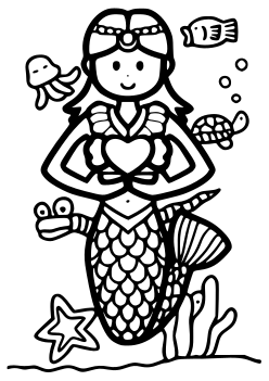 Mermaid free coloring pages for kids
