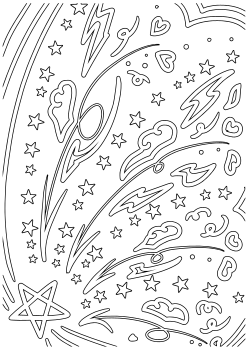 Wings of Falling star free coloring pages for kids