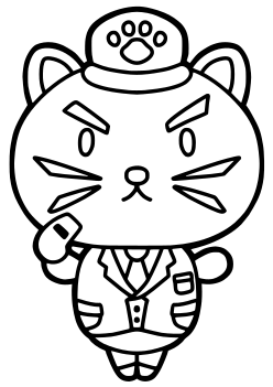 Police Cat free coloring pages for kids
