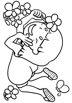 Girl and Flower5 free coloring pages for kids