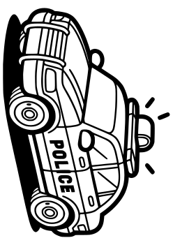 Police Car 3 free coloring pages for kids