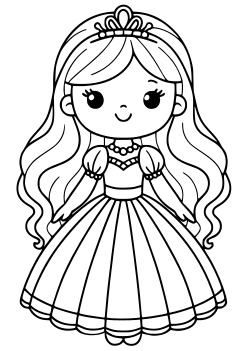 Princess 4 free coloring pages for kids